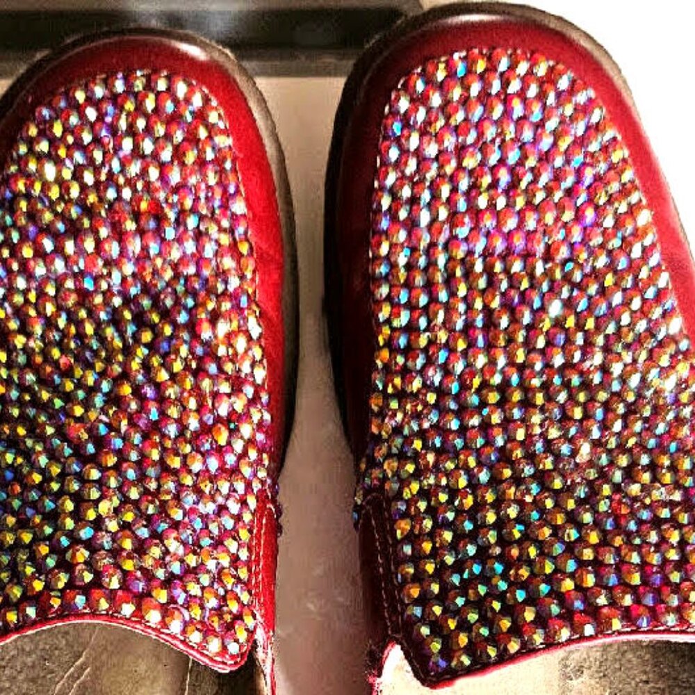 Red Leather Anne Klein Mules - Picture 5 of 10